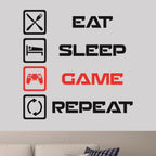 Sticker Master Oyuncu Eat, Sleep, Game, Repeat Duvar Sticker