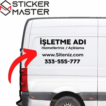 Özel Tasarım Firma Araç Sticker | Van ve Ticari Araç Yan Panel Reklam Yazısı Sticker Master