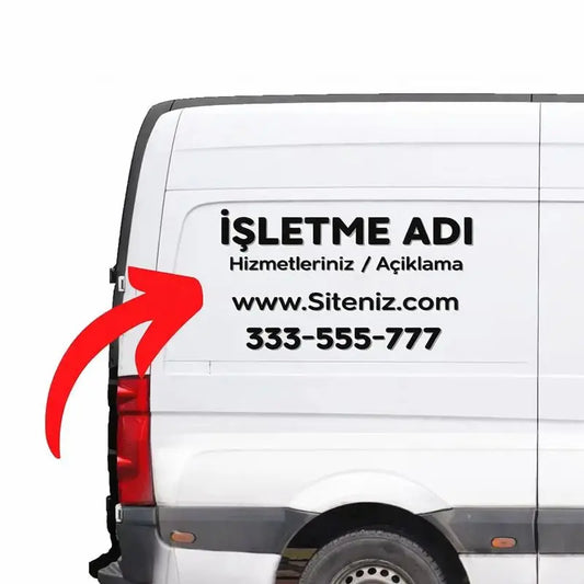 Özel Tasarım Firma Araç Sticker | Van ve Ticari Araç Yan Panel Reklam Yazısı Sticker Master