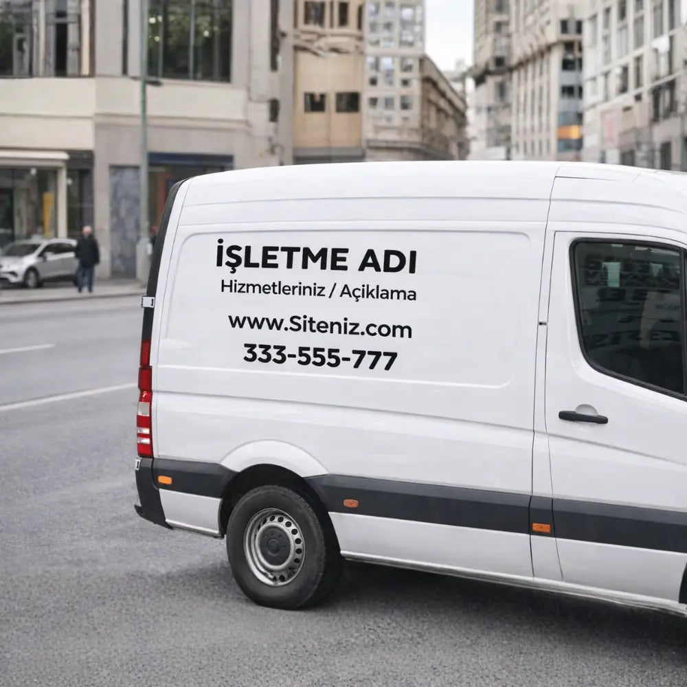 Özel Tasarım Firma Araç Sticker | Van ve Ticari Araç Yan Panel Reklam Yazısı