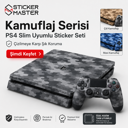 PS4 Slim Uyumlu Konsol Sticker Seti ads