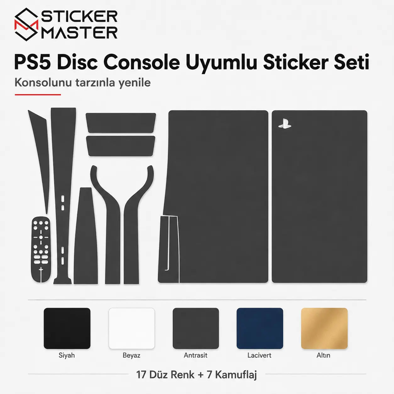 PS5 Disc Console Uyumlu Konsol Sticker Seti detay