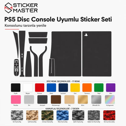 PS5 Disc Console Uyumlu Konsol Sticker Seti renkler
