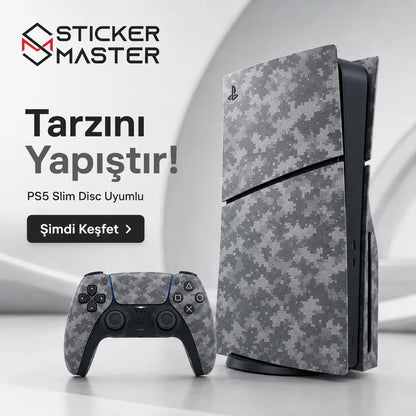 PS5 Slim Disc Uyumlu Konsol Sticker Seti ads