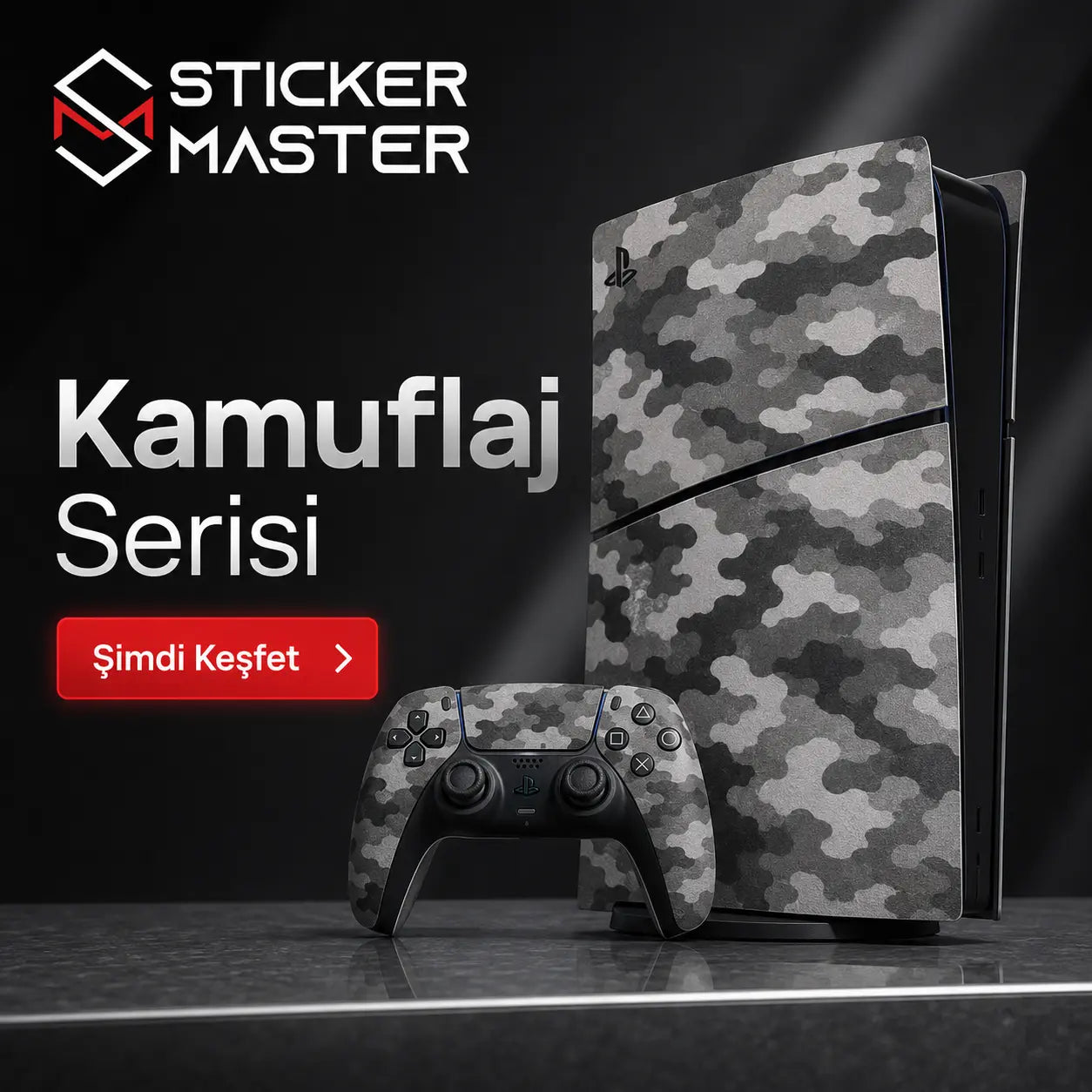PS5 Slim Uyumlu Konsol Sticker Seti ads