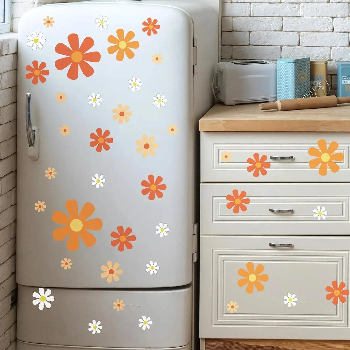 Papatya Sticker Seti 82 Adet Retro Çiçekler | Sticker Master - Sticker Master