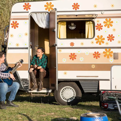 Papatya Sticker Seti 82 Adet Retro Çiçekler | Sticker Master - Sticker Master