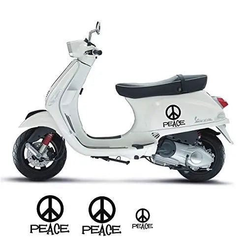 Sticker Master Vespa Peace Sticker Motor, Kask, Laptop, Araba, Oto Araç İçin Dayanıklı Etiket Decal 15 Cm