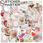 Pembe Estetik Sticker Seti 60 Parça Vintage Kolaj | Sticker Master