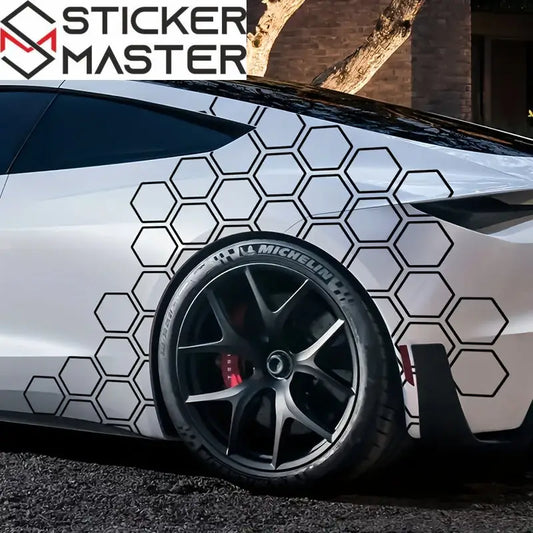 Petek Sticker Seti | Yarış Tarzı Altıgen Desenli Decal (48 Parça)
