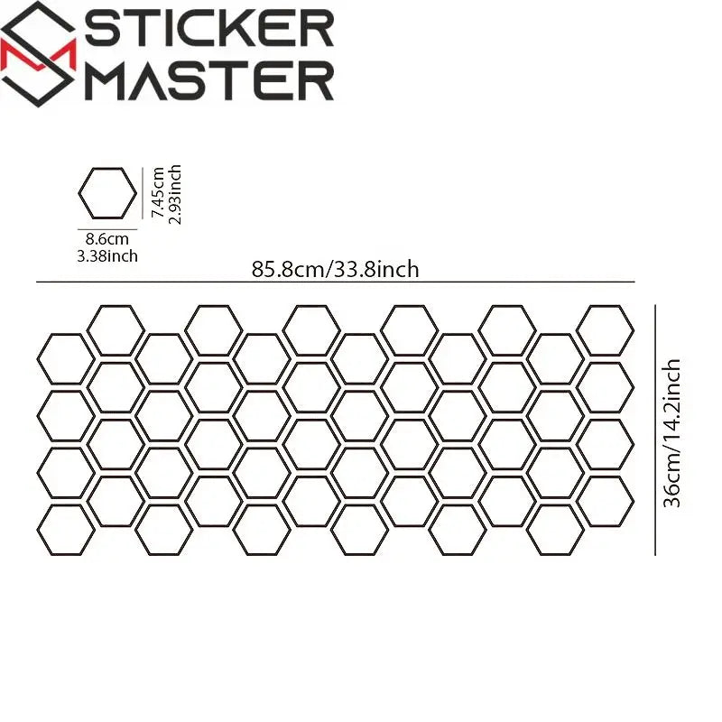 Petek Sticker Seti | Yarış Tarzı Altıgen Desenli Decal (48 Parça)