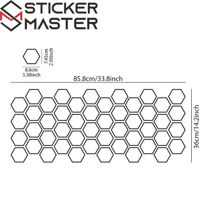 Petek Sticker Seti | Yarış Tarzı Altıgen Desenli Decal (48 Parça)