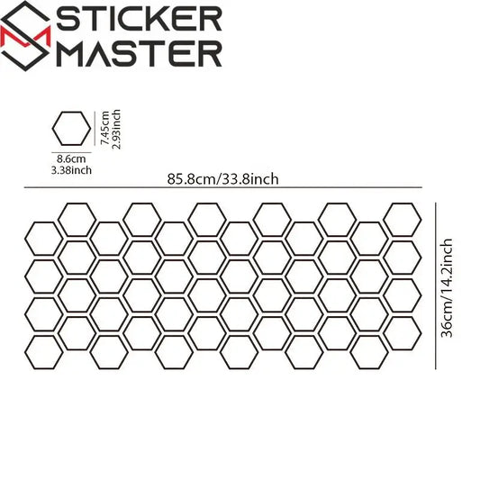 Petek Sticker Seti | Yarış Tarzı Altıgen Desenli Decal (48 Parça)