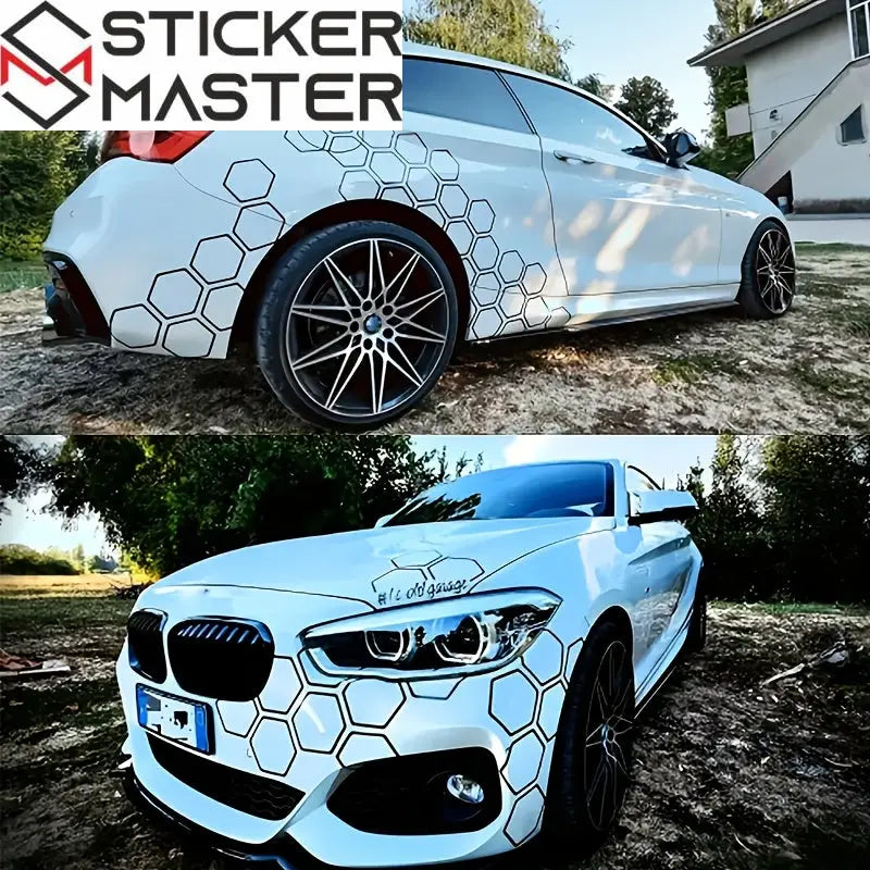 Petek Sticker Seti | Yarış Tarzı Altıgen Desenli Decal (48 Parça)