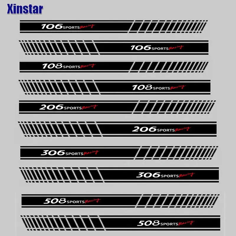 Peugeot Kapı Şerit Sticker Sports Racing Seti | Sticker Master - Sticker Master