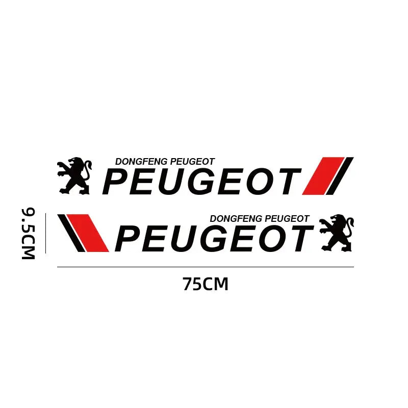 Peugeot Yan Kapı Sticker Seti (2 Adet) | Sportif Aslan Logosu Sticker Master