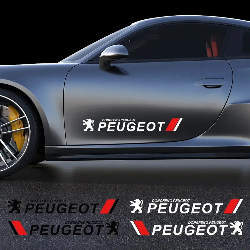 Peugeot Yan Kapı Sticker Seti (2 Adet) | Sportif Aslan Logosu Sticker Master