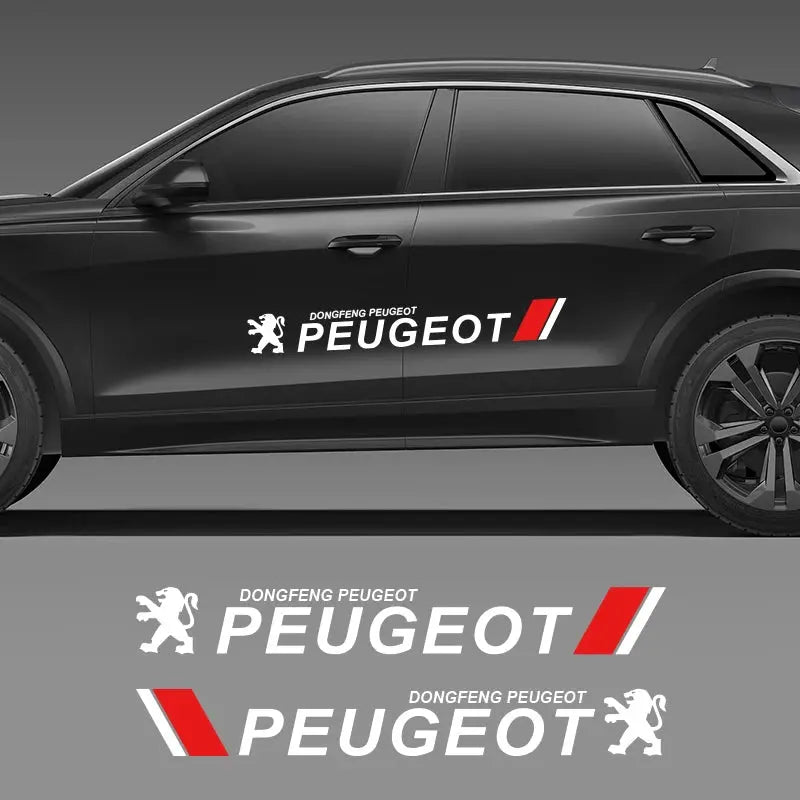 Peugeot Yan Kapı Sticker Seti (2 Adet) | Sportif Aslan Logosu Sticker Master