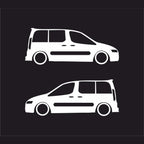 Sticker Master Peugeot Partner Basık Araç Sticker - 2 Adet 15 cm (Sağ & Sol)