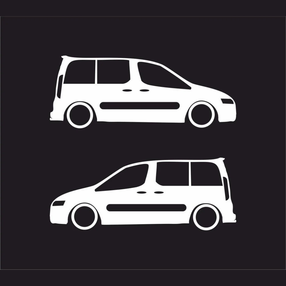 Sticker Master Peugeot Partner Basık Araç Sticker - 2 Adet 15 cm (Sağ & Sol)