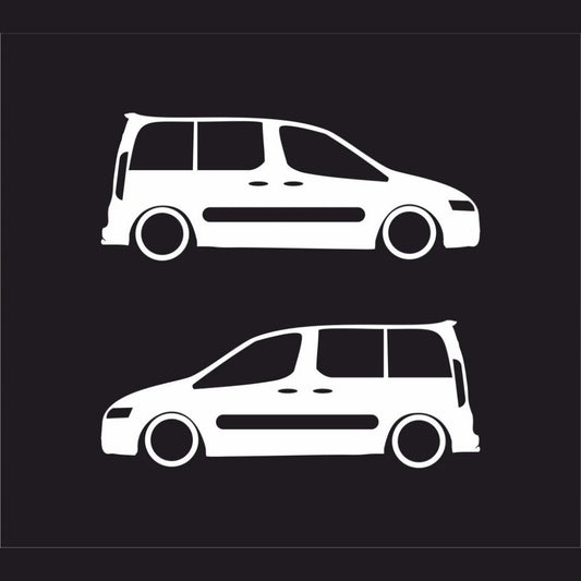 Sticker Master Peugeot Partner Basık Araç Sticker - 2 Adet 15 cm (Sağ & Sol)