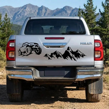 Pickup Arka Kapak Sticker Off-Road Dağ Manzarası | Sticker Master - Sticker Master