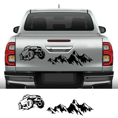 Pickup Arka Kapak Sticker Off-Road Dağ Manzarası | Sticker Master - Sticker Master