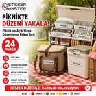 Piknik ve Açık Hava Düzenleme Etiket Seti 24 Parça