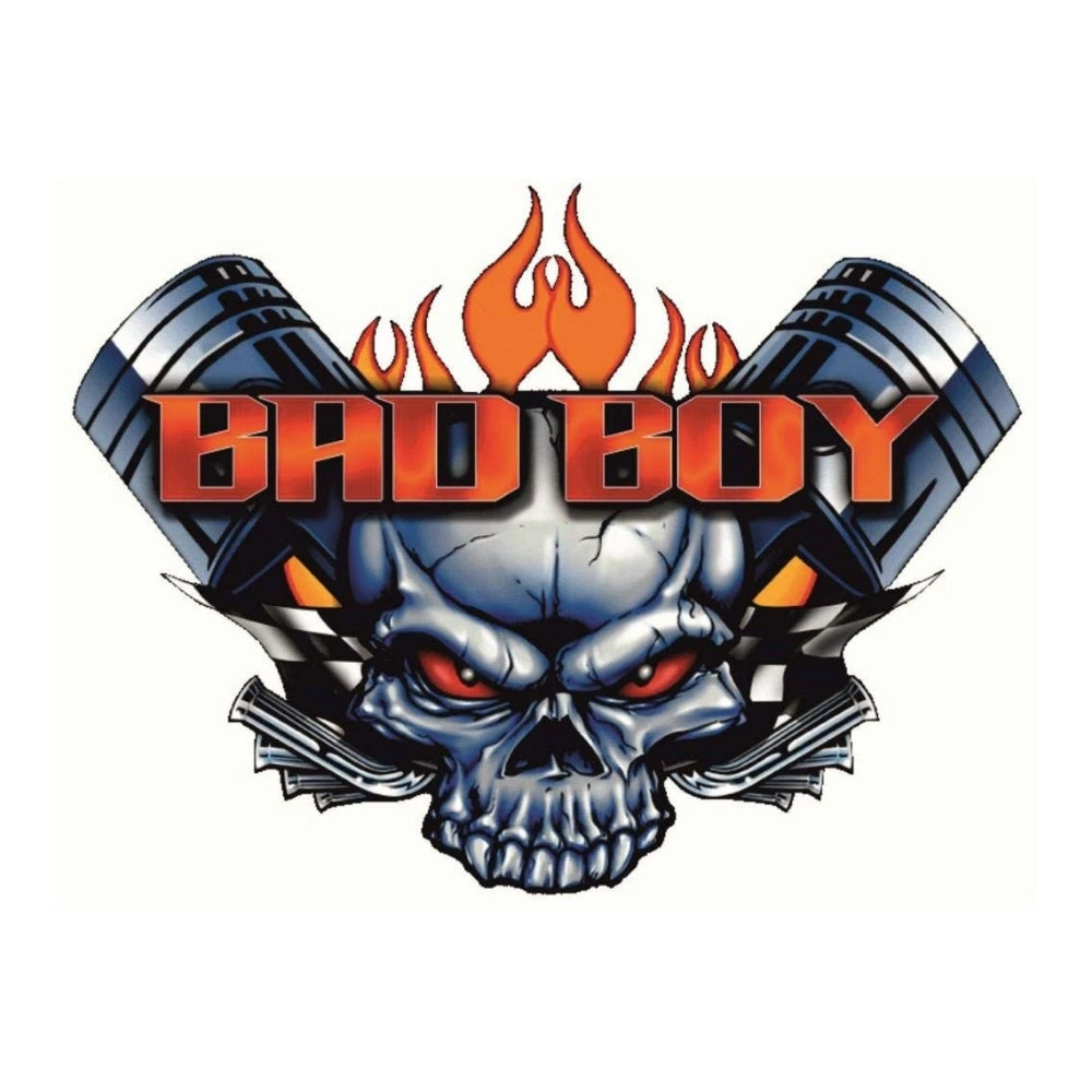 Sticker Master Bad Boy Piston Kurukafa Sticker – 15 Cm Alevli Motor Tasarımı