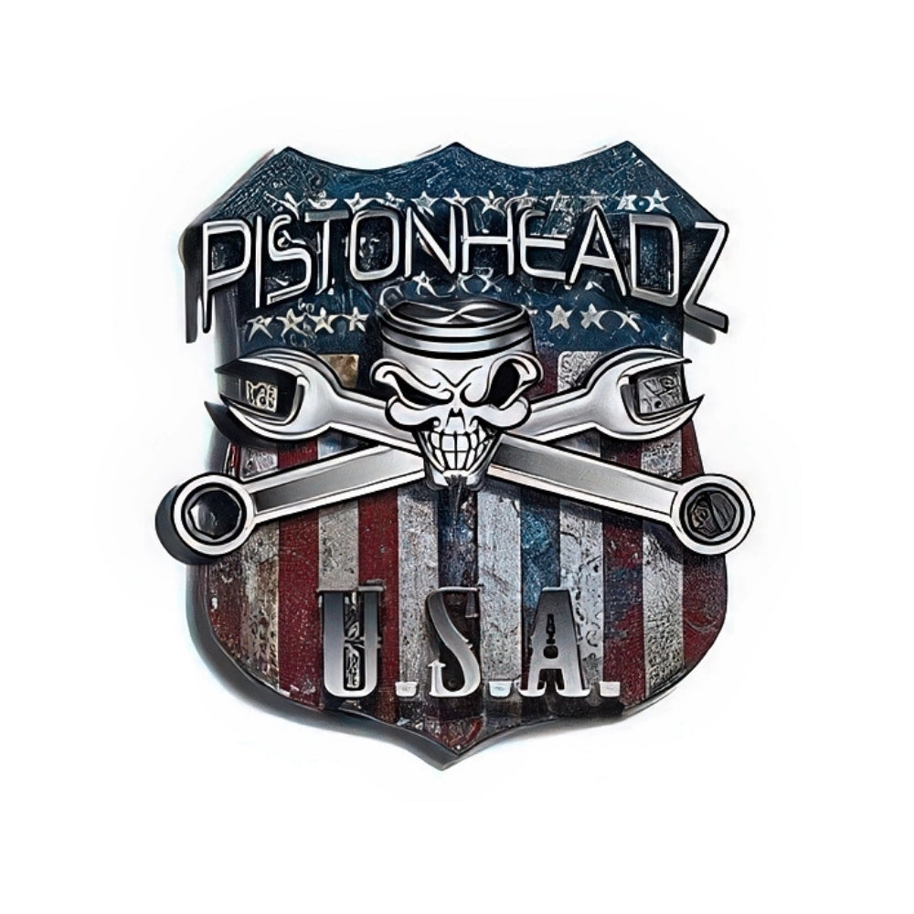 Sticker Master Pistonheadz U.S.A. Sticker – 12 Cm Amerikan Tarzı Kurukafa Etiketi
