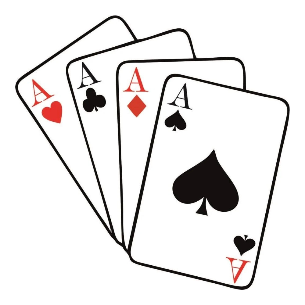 Sticker Master Poker Sticker – 12 Cm Dört As Kart Tasarımlı Eğlenceli Etiket