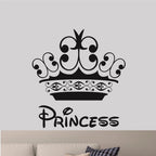 Sticker Master Princess Çocuk Odası Duvar Stickerı – Taç Tasarımlı Siyah Etiket (55x55 Cm)