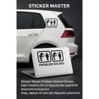 Sticker Master Problem Solved 1 Sticker - Mizahi Figürlü Araç, Laptop ve Cam Etiketi (20 cm)