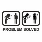 Sticker Master Problem Solved 1 Sticker - Mizahi Figürlü Araç, Laptop ve Cam Etiketi (20 cm)