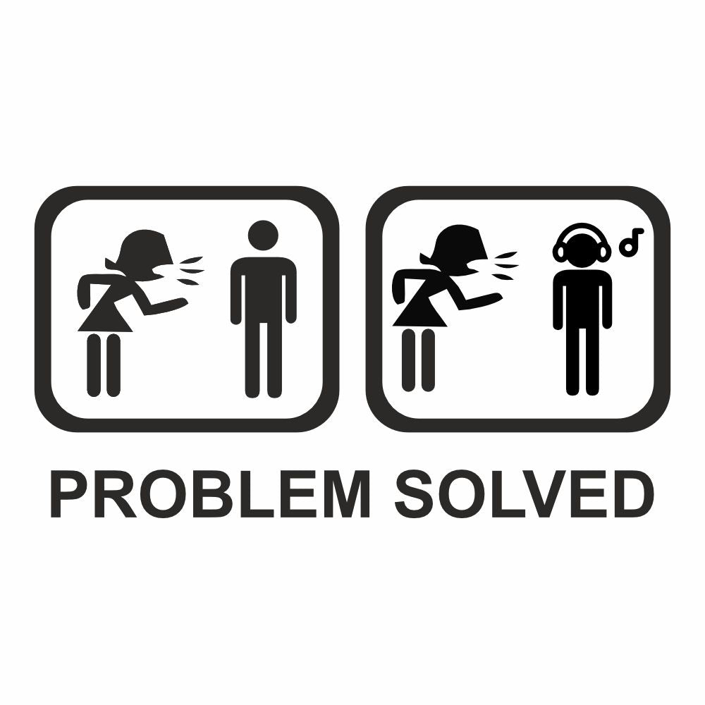 Sticker Master Problem Solved 1 Sticker - Mizahi Figürlü Araç, Laptop ve Cam Etiketi (20 cm)