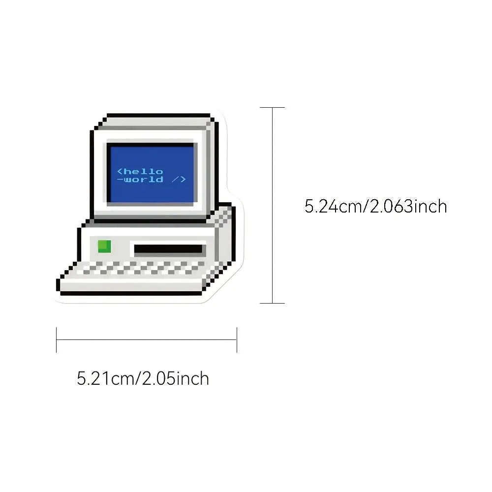 Sticker Master 50 adet Programcı Meme Çıkartmaları - Dizüstü Bilgisayarlar, Gitar Kılıfları, Telefon Kılıfları ve Karalama Defterleri için Teknoloji Temalı Karikatür Çıkartmalar | Dayanıklı PVC, 50+ Stil, Y - Sticker Master