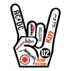 Sticker Master Punk İşaret Sticker - Rock ve Metal Grup Logolu El Hareketi Tasarımı (15 cm)
