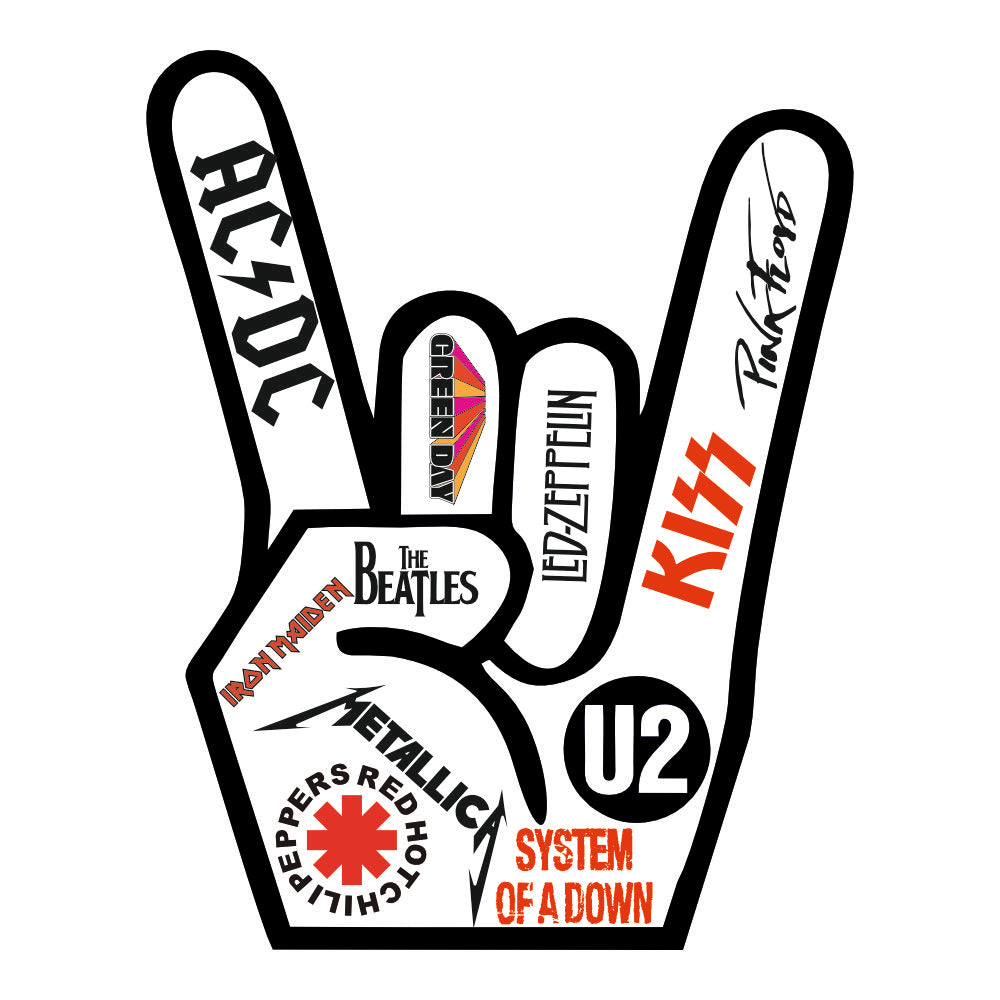 Sticker Master Punk İşaret Sticker - Rock ve Metal Grup Logolu El Hareketi Tasarımı (15 cm)