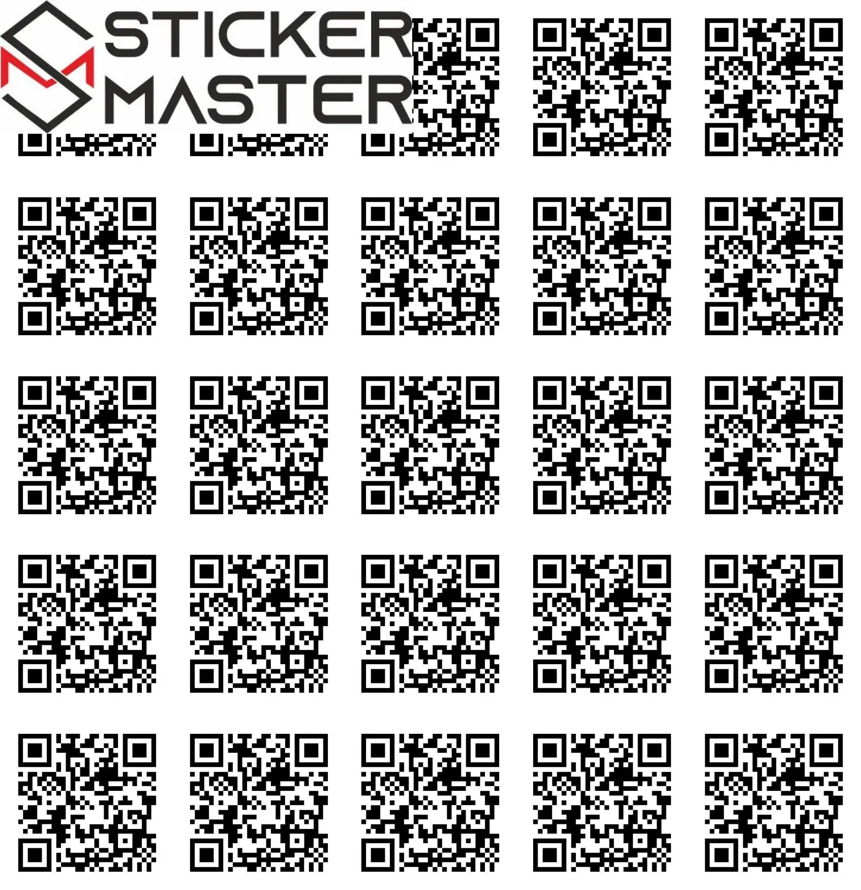 Sticker Master Qr Kod Karekod Sticker Oto, Motorsiklet, Kask,Cam, Laptop Sticker 5X5 Cm 25 Adet