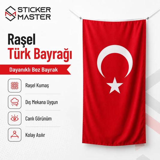 Raşel Türk Bayrağı – Dayanıklı Bez Bayrak - detay