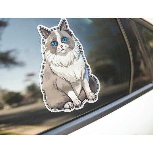 Sticker Master Ragdoll Cat Sticker – 12 × 15 cm Sevimli Kedi Etiketi