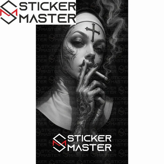 Sticker Master Rahibe Araç Kapı Direk Kaplama – 2 Adet 50 × 25 cm (19.7" × 9.8") | Dijital Baskı Vinil Folyo Sticker | Universal Otomobil Kapı Sütunu Wrap - Sticker Master