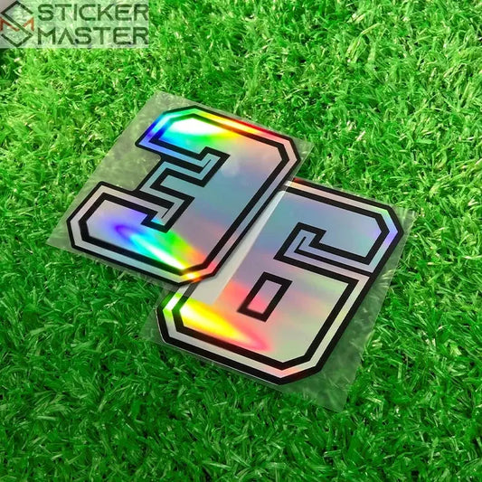 Rakam Sticker | Holografik Motosiklet ve Kask Lazer Sayı Decal (0-9) Sticker Master