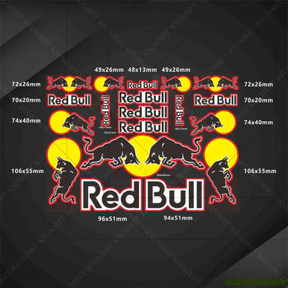 Sticker Master Red Bull Motosiklet Sticker & Kask Logo Çıkartma Seti - Sticker Master
