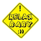 Sticker Master Relax Baby Sticker - Araç, Laptop, Kask, Defter İçin Eğlenceli Uyarı Etiket (12 cm)