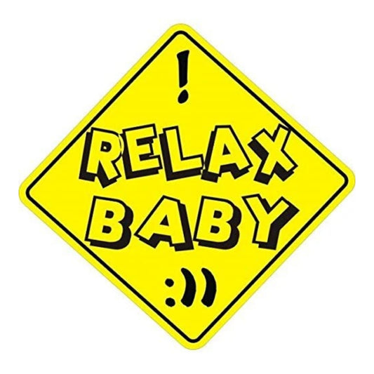 Sticker Master Relax Baby Sticker - Araç, Laptop, Kask, Defter İçin Eğlenceli Uyarı Etiket (12 cm)