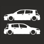 Sticker Master Renault Megane Sport 16V Basık Araç Siluet Sticker – 15 cm Dayanıklı Vinil - 2 Adet(Sağ&Sol))