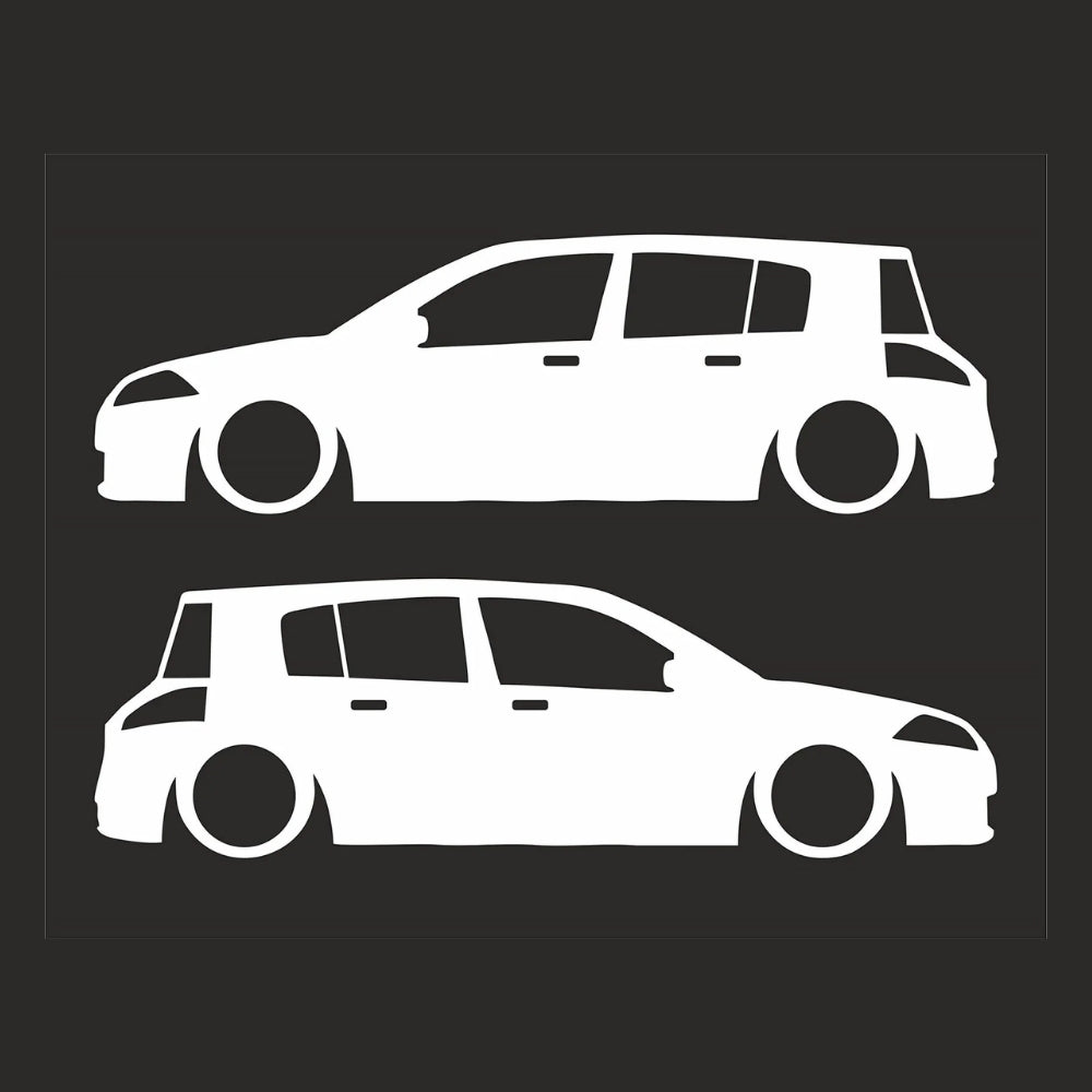Sticker Master Renault Megane Sport 16V Lowered Car Silhouette Sticker – 15 cm Durable Vinyl - 2 Pieces (Right &amp; Left)
