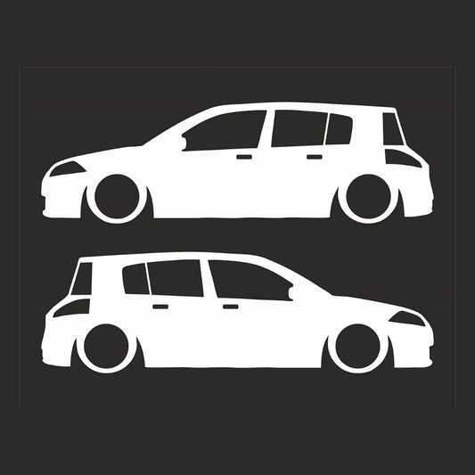 Sticker Master Renault Megane Sport 16V Basık Araç Siluet Sticker – 15 cm Dayanıklı Vinil - 2 Adet(Sağ&Sol))