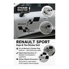 Sticker Master Renault Sport Checker Flag Sticker Seti – 25 cm Kapı & Yan Gövde Vinil